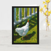 FRÜHLINGS-HUHN-GEBURTSTAG: KUNST KARTE (Gelbe Blume)