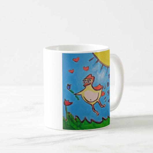 Frühlings-Huhn-Morgen-Tasse Kaffeetasse (VorderseiteRechts)
