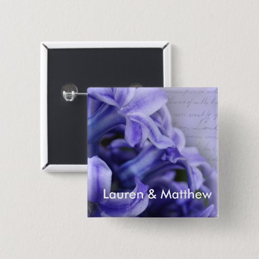 Frühlings-Hyazinthen Button (Vorne & Hinten)