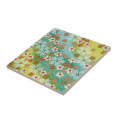 Frühlings-Kirschblüte-Kirschblüte blaues gelbes Fliese (Seite)