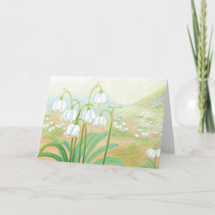Frühlings-Knotenblume, Leucojum vernum Illustratio Karte