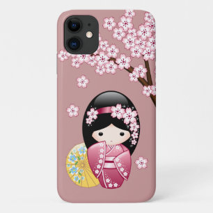 Frühlings-Kokeshi-Puppe - Süße japanische Geisha a Case-Mate iPhone Hülle