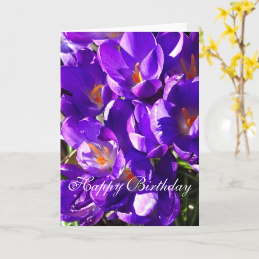 Frühlings-Krokus Karte (Gelbe Blume)