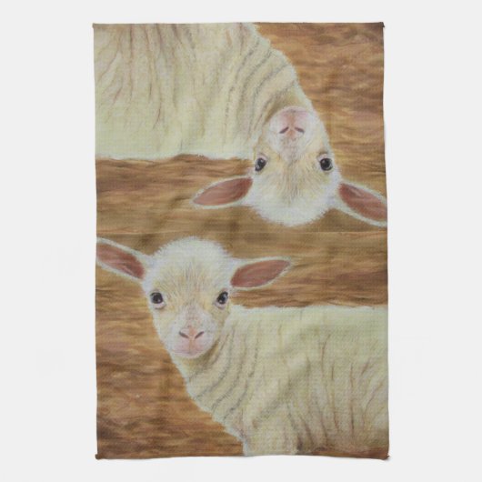 Frühlings-Lamm Geschirrtuch (Vertikal)