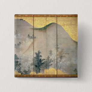 Frühlings-Landschaft Button