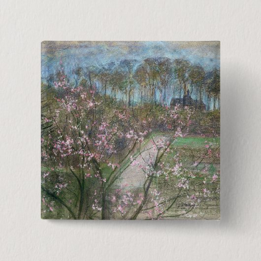 Frühlings-Landschaft Button (Vorderseite)