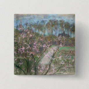 Frühlings-Landschaft Button