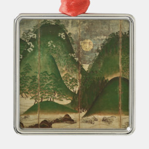 Frühlings-Landschaft mit Sun Silbernes Ornament