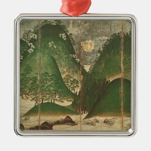 Frühlings-Landschaft mit Sun Silbernes Ornament (Vorne)