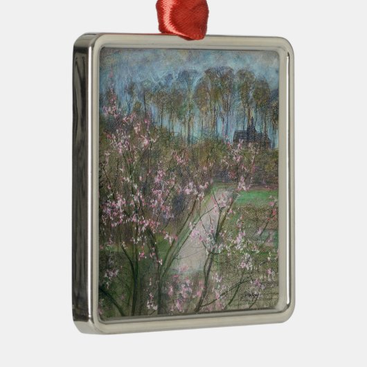 Frühlings-Landschaft Silbernes Ornament (Rechts)