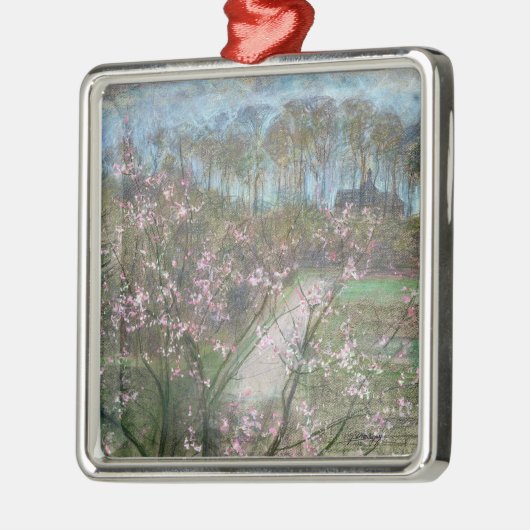 Frühlings-Landschaft Silbernes Ornament (Links)