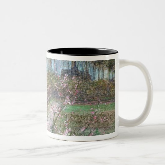 Frühlings-Landschaft Zweifarbige Tasse (Rechts)