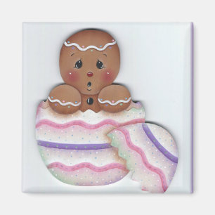 Frühlings-Lebkuchen-Baby gerade ausgebrütet Magnet
