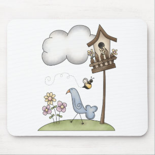 Frühlings-Material · Birdhouse u. Vogel Mousepad