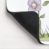 Frühlings-Material · Lila Blumen u. Schmetterlinge Mousepad (Ecke)