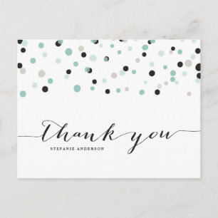 Frühlings-Mint-Konfetti-Punkte Dankeschön-Postkart Postkarte