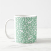 Frühlings-Mintgrüner-Blumen-Hase Kaffeetasse (Links)