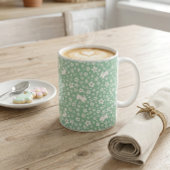 Frühlings-Mintgrüner-Blumen-Hase Kaffeetasse
