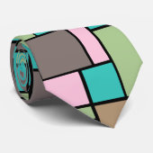 Frühlings-Modefarbeabstraktes Rechteckmuster Krawatte (Gerollt)