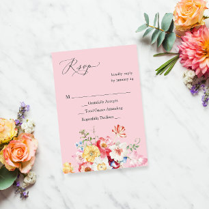 Frühlings Multi Color Florals keine Mahlzeit UAWG  RSVP Karte