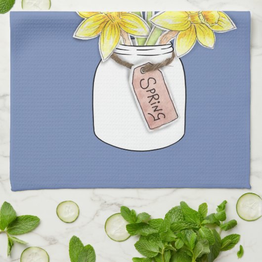 Frühlings-Narzissen Geschirrtuch (Gefaltet)