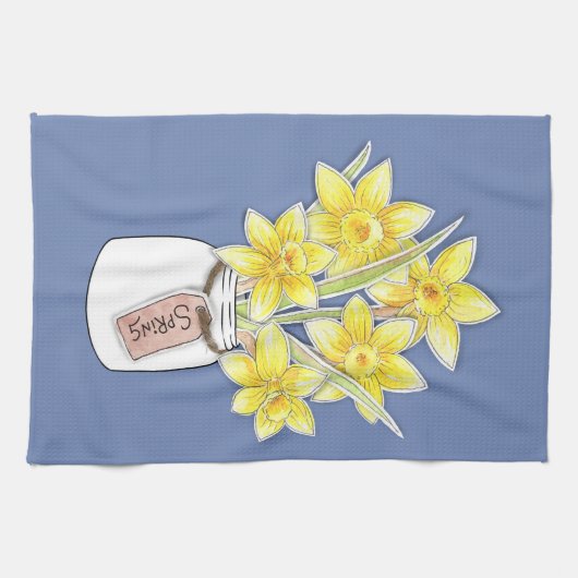Frühlings-Narzissen Geschirrtuch (Horizontal)
