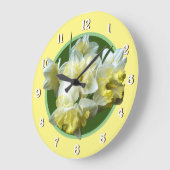 Frühlings-Narzissen-weiße gelbe Narzissen-Blumen Große Wanduhr (Winkel)