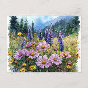 Frühlings-Natur-Blüten-Postkarte Aquarell Postkarte
