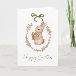 Frühlings-Oster-Blumen-Ei-Hase-Feiertagskarte Karte