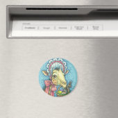 Frühlings OSTER GIRAFFE MAGNET Rund (In Situ (Geschirrspüler))