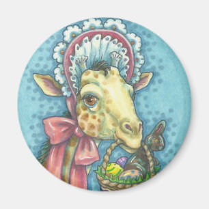 Frühlings OSTER GIRAFFE MAGNET Rund