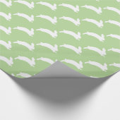 Frühlings-Ostern-Weiß-Häschen Geschenkpapier (Ecke)