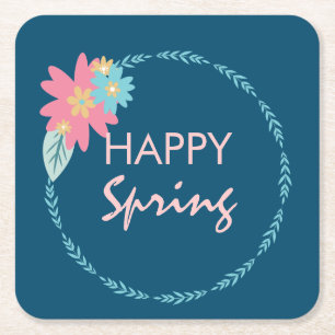 Frühlings-Party Blumenreath Geburtstagsfeier Blume Rechteckiger Pappuntersetzer