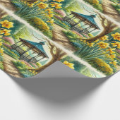 Frühlings-Party-Dioden und Gazebo-Wrapping Paper Geschenkpapier (Ecke)