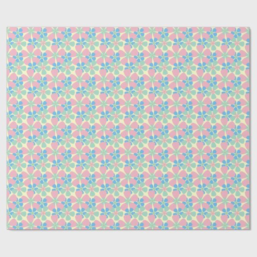Frühlings-Pastell-Blume Geschenkpapier (Flach)