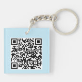 Frühlings-Pastell-Blume Owl-QR-Code Schlüsselanhänger (Rückseite)