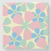 Frühlings-Pastell-Blume Steinuntersetzer (Vorderseite)