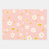 Frühlings-Pastell-Blumen & Herzen Geschenkpapier Set (Vorderseite 3)