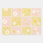 Frühlings-Pastell-Blumen & Herzen Geschenkpapier Set (Vorderseite)