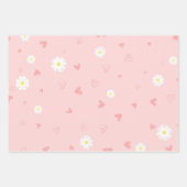 Frühlings-Pastell-Blumen & Herzen Geschenkpapier Set (Vorderseite)