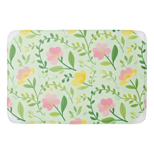 Frühlings-Pastell-Blumenmuster Badematte (Vorderseite)