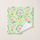 Frühlings-Pastell-Blumenmuster Badhandtuch Set (Waschlappen)