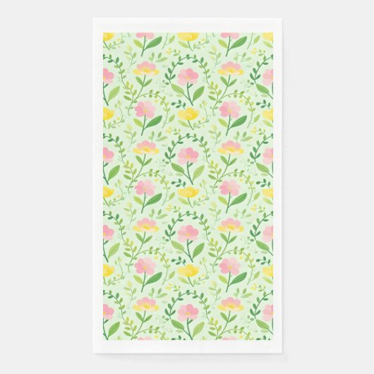 Frühlings-Pastell-Blumenmuster Serviette (Vorderseite)