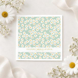 Frühlings-Pastell-Sage-Gänseblümchen-Junggesellinn Serviette