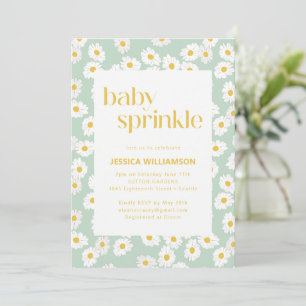 Frühlings-Pastell-Sage-Grün-Daisies-Baby-Sprinkle Einladung