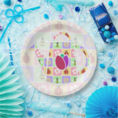 Frühlings-Patchwork-Papierplatte Pappteller (Party)