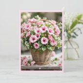 Frühlings-Petunien in Rosa Personalisierte Party Einladung (Stehend Vorderseite)