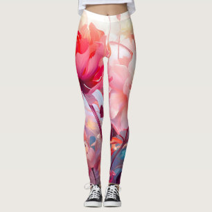Frühlings-Pfingstrosen-Blüten-Garten-Aquarell Leggings