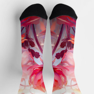 Frühlings-Pfingstrosen-Blüten-Garten-Aquarell Socken