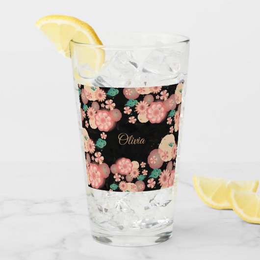 Frühlings-Pfirsich-Blumen-Garten-Blumendekoration Glas (Vorderseite Ice)